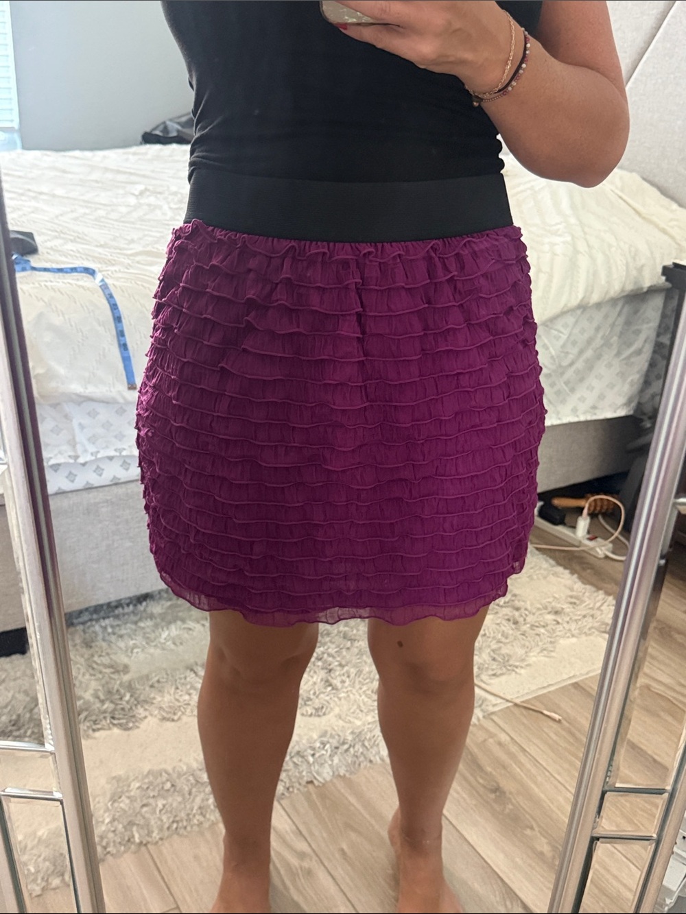 Apt. 9 Layered Ruffle Mini Skirt in Magenta